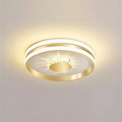 Flush Mount Ceiling Light With Modern Crystal Accents