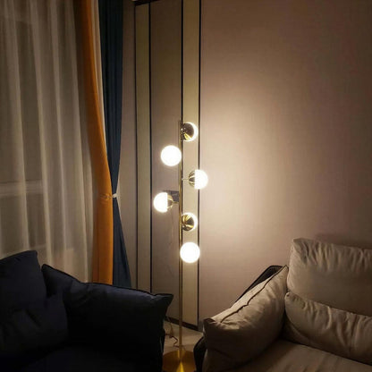 Gold Floor Lamp With Glass Globe Shades