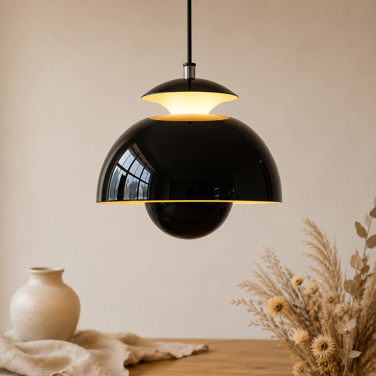 Green Dome Pendant Ceiling Light Black 2