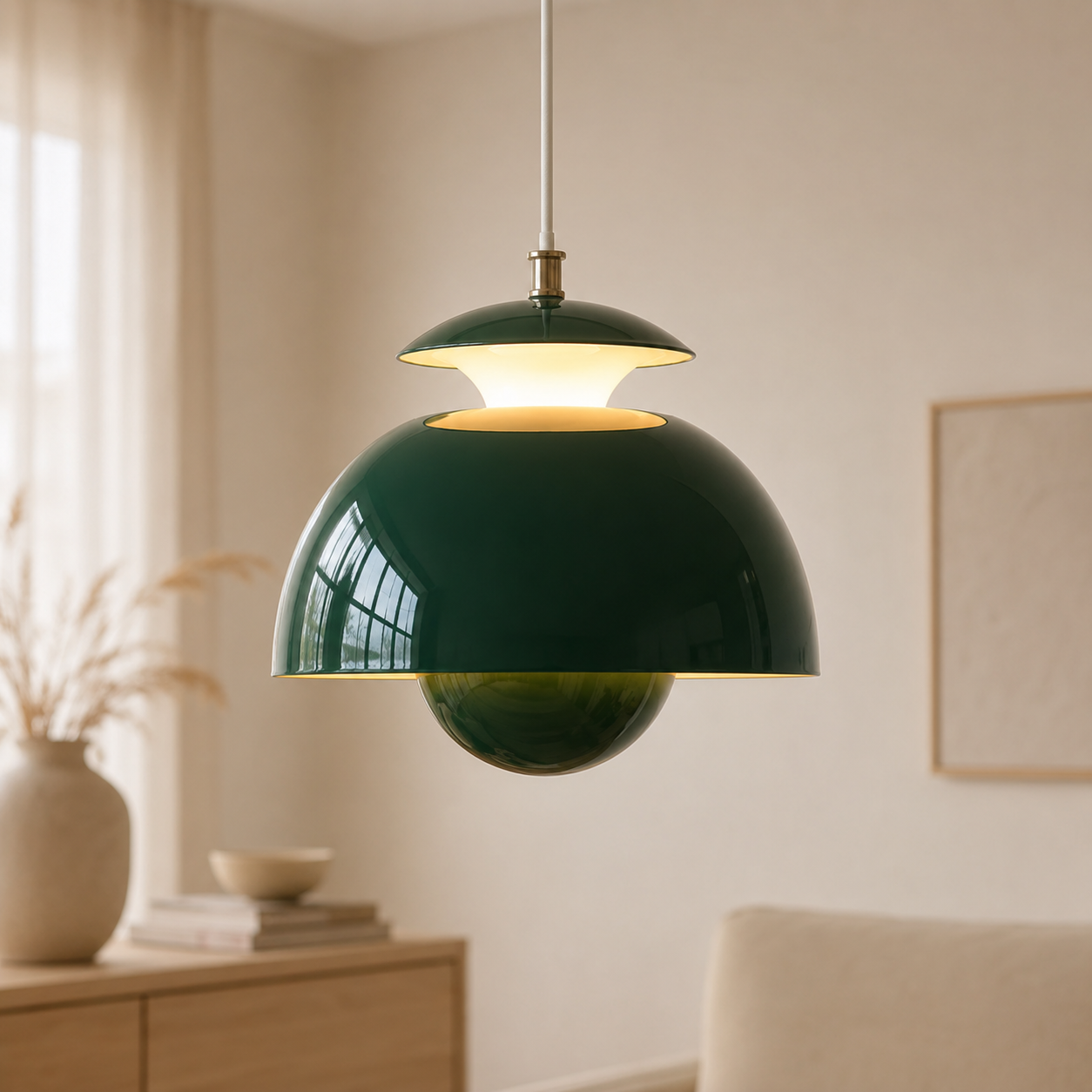 Green Dome Pendant Ceiling Light Green 2