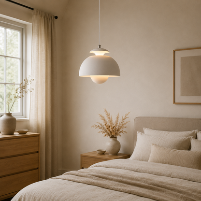Green Dome Pendant Ceiling Light White 1