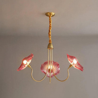 Lotus Leaf Glass Ceiling Light With Modern Shades