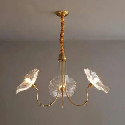 Lotus Leaf Glass Ceiling Light With Modern Shades