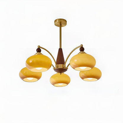 Mid Century Chandelier Light With Glass Shades For Dining Room