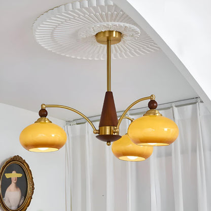 Mid Century Chandelier Light With Glass Shades For Dining Room