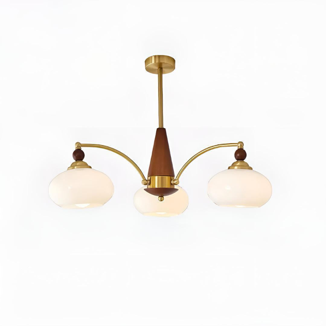 Mid Century Chandelier Light With Glass Shades For Dining Room