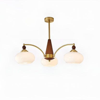Mid Century Chandelier Light With Glass Shades For Dining Room