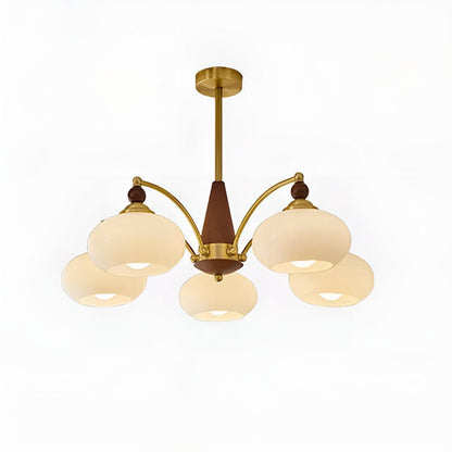 Mid Century Chandelier Light With Glass Shades For Dining Room