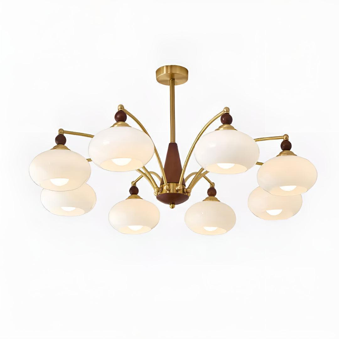 Mid Century Chandelier Light With Glass Shades For Dining Room