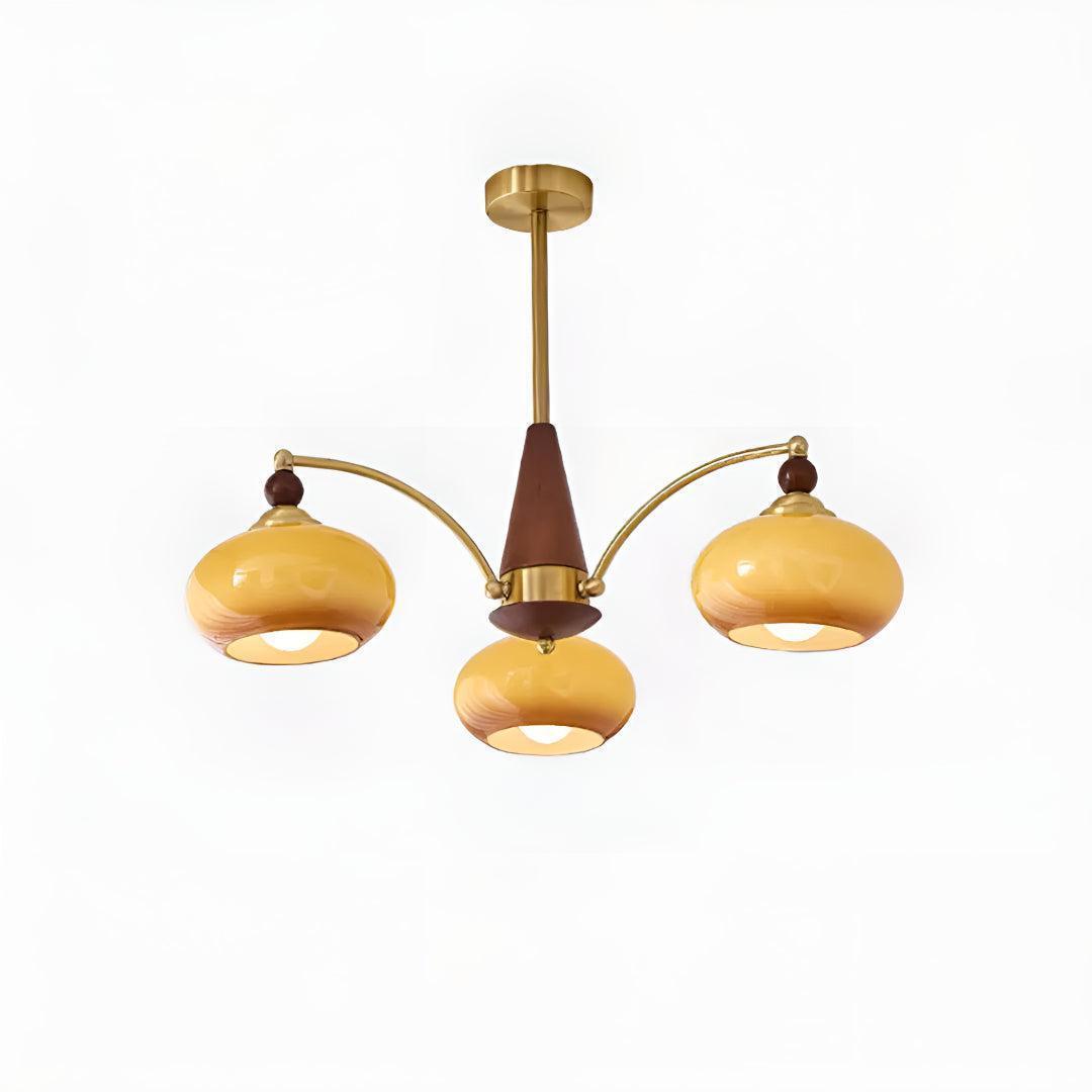 Mid Century Chandelier Light With Glass Shades For Dining Room
