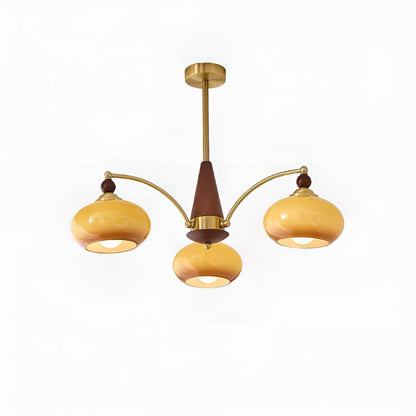 Mid Century Chandelier Light With Glass Shades For Dining Room