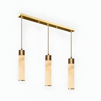 Modern Alabaster Hanging Pendant Light With Brass Base