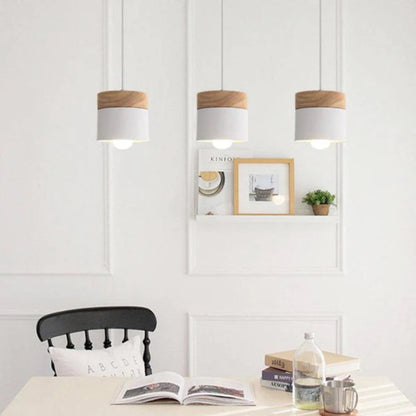 Modern Ceiling Pendant Light With Stylish Minimalistic Wooden Base
