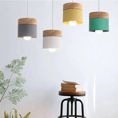 Modern Ceiling Pendant Light With Stylish Minimalistic Wooden Base