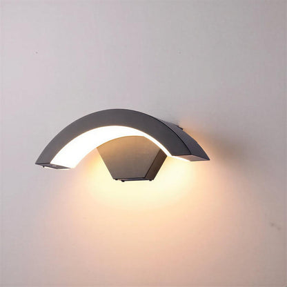 Modern Outdoor Curved Wall Light for Porch or Patio or Garden