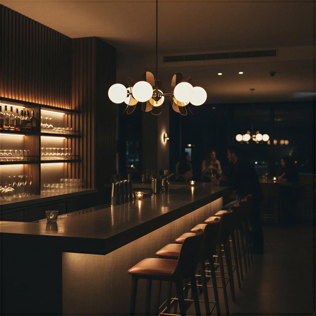Modern Sputnik Chandelier Light With Glass Globe Shades