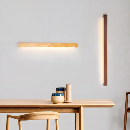 Modern Vanity Light Fixture With Minimalist Slim Wood Design