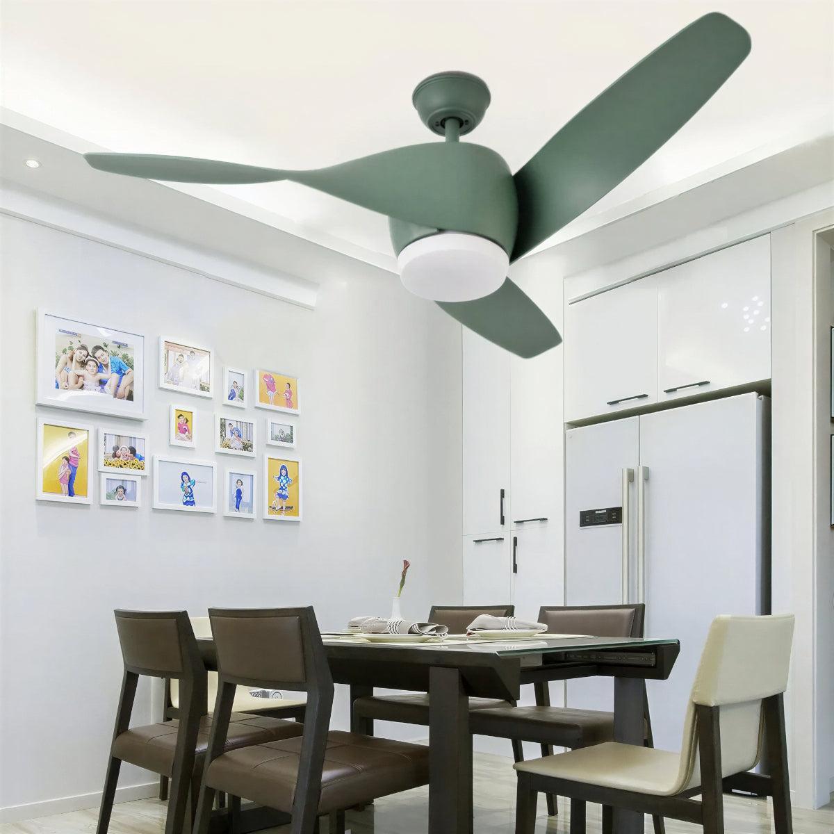 Modern Wooden Curved Ceiling Fan With Light