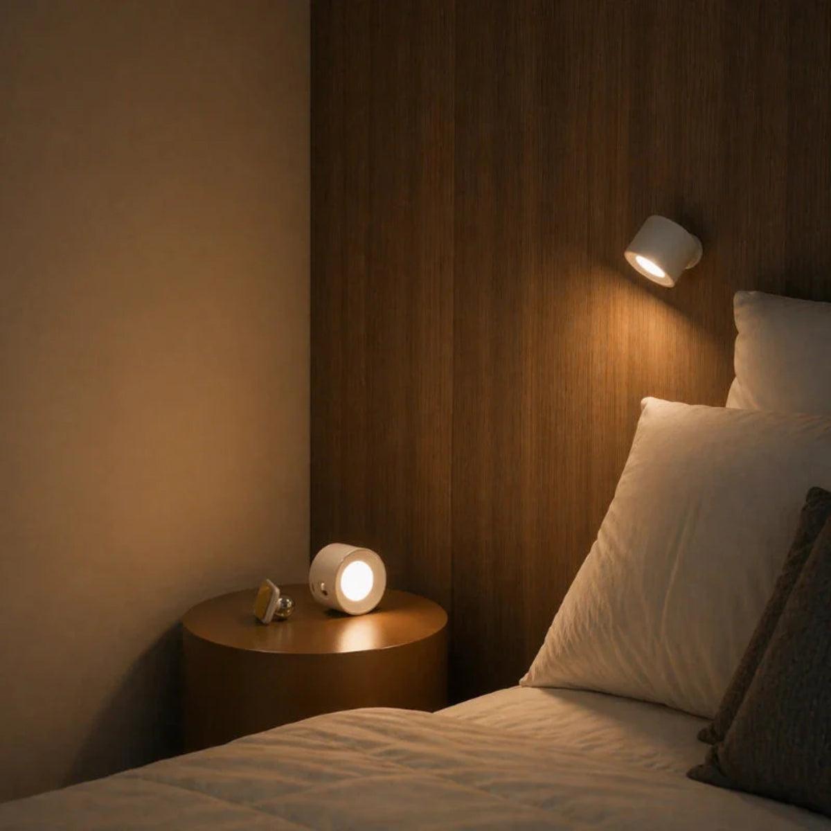 Motion Sensor Activated Stick On Wall Sconce Light With Adjustable Head