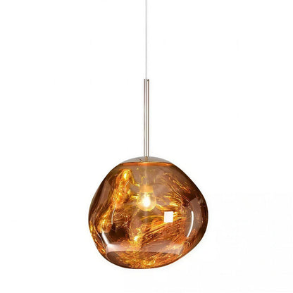 Pendant Light with Sculptural Molten Glass Styled Shade