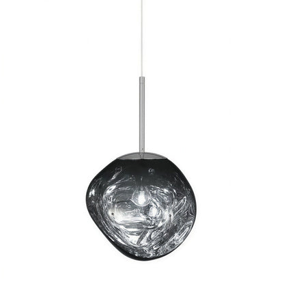 Pendant Light with Sculptural Molten Glass Styled Shade