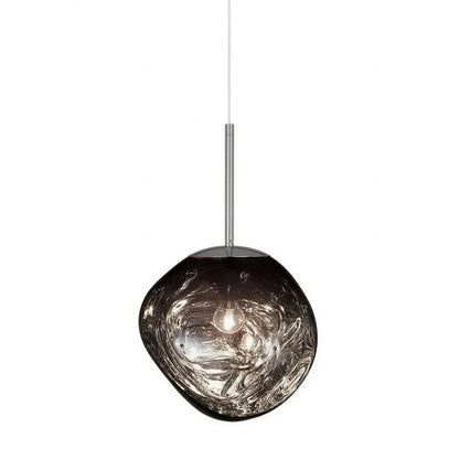 Pendant Light with Sculptural Molten Glass Styled Shade