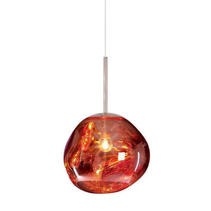 Pendant Light with Sculptural Molten Glass Styled Shade