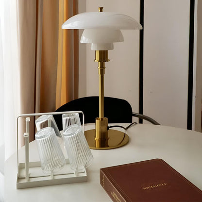 Amber Glass Mushroom Table Lamp
