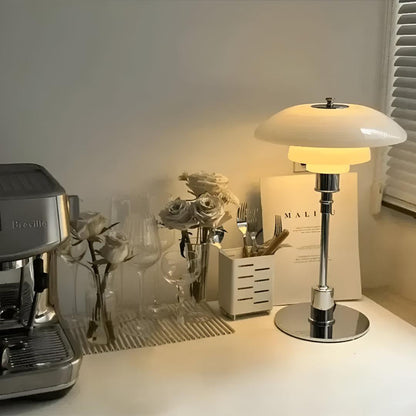 Amber Glass Mushroom Table Lamp
