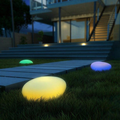Solar Powered Stone Rock Light For Outdoor Garden Path Landscape Illumination