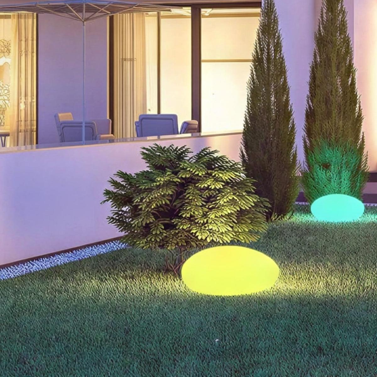 Solar Powered Stone Rock Light For Outdoor Garden Path Landscape Illumination