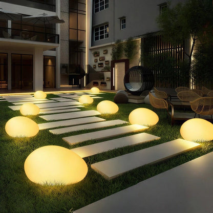 Solar Powered Stone Rock Light For Outdoor Garden Path Landscape Illumination