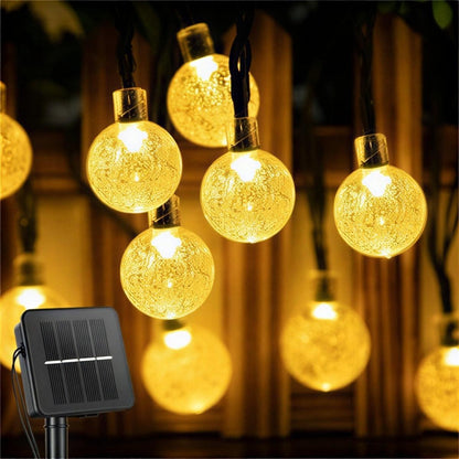 Solar String Lights For Outdoors With Spherical Bulbs