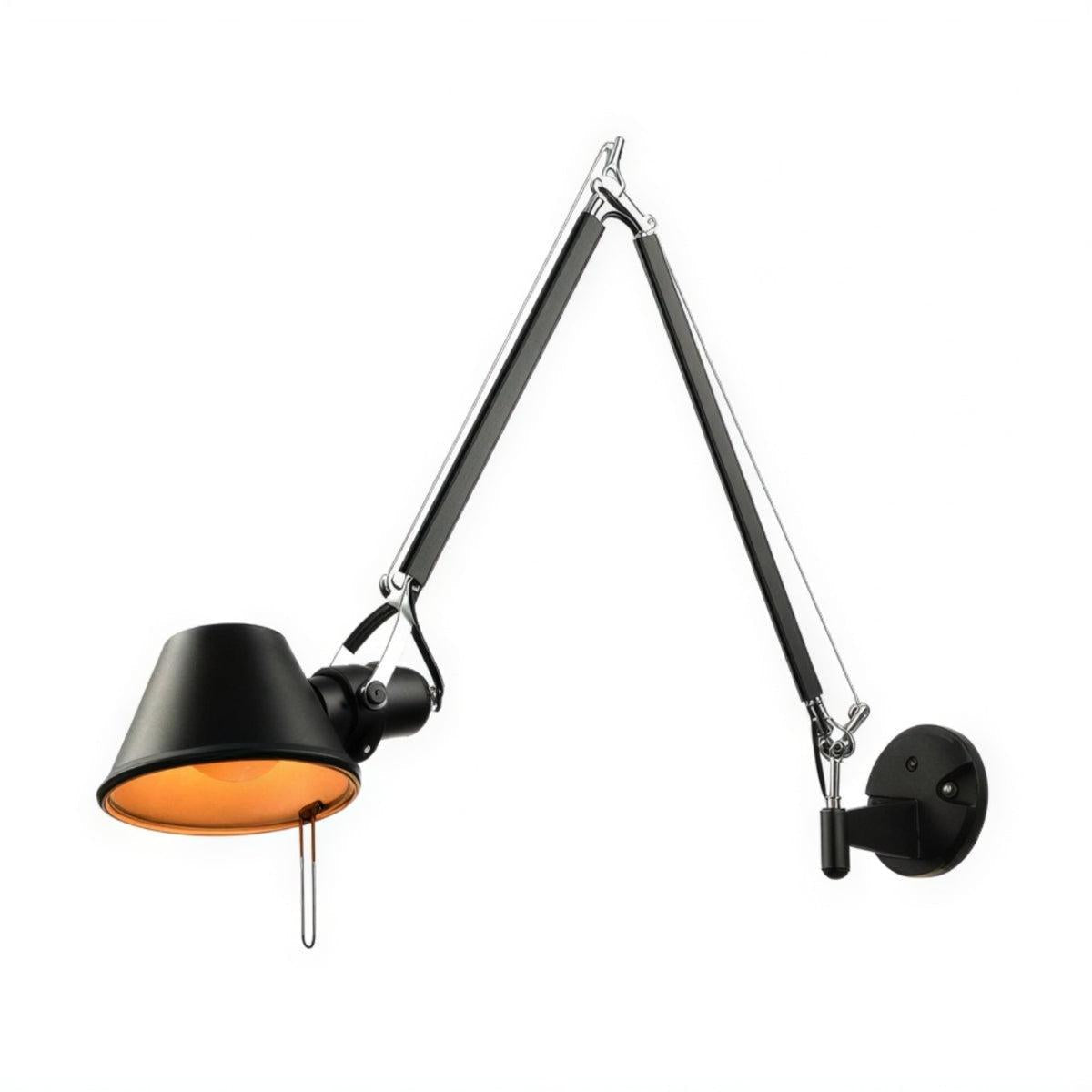 Swing Arm Sconce Wall Light With Long Adjustable Swiveling Arm