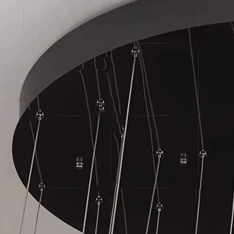 Twisted Ring Led Light Chandelier for High Ceiling