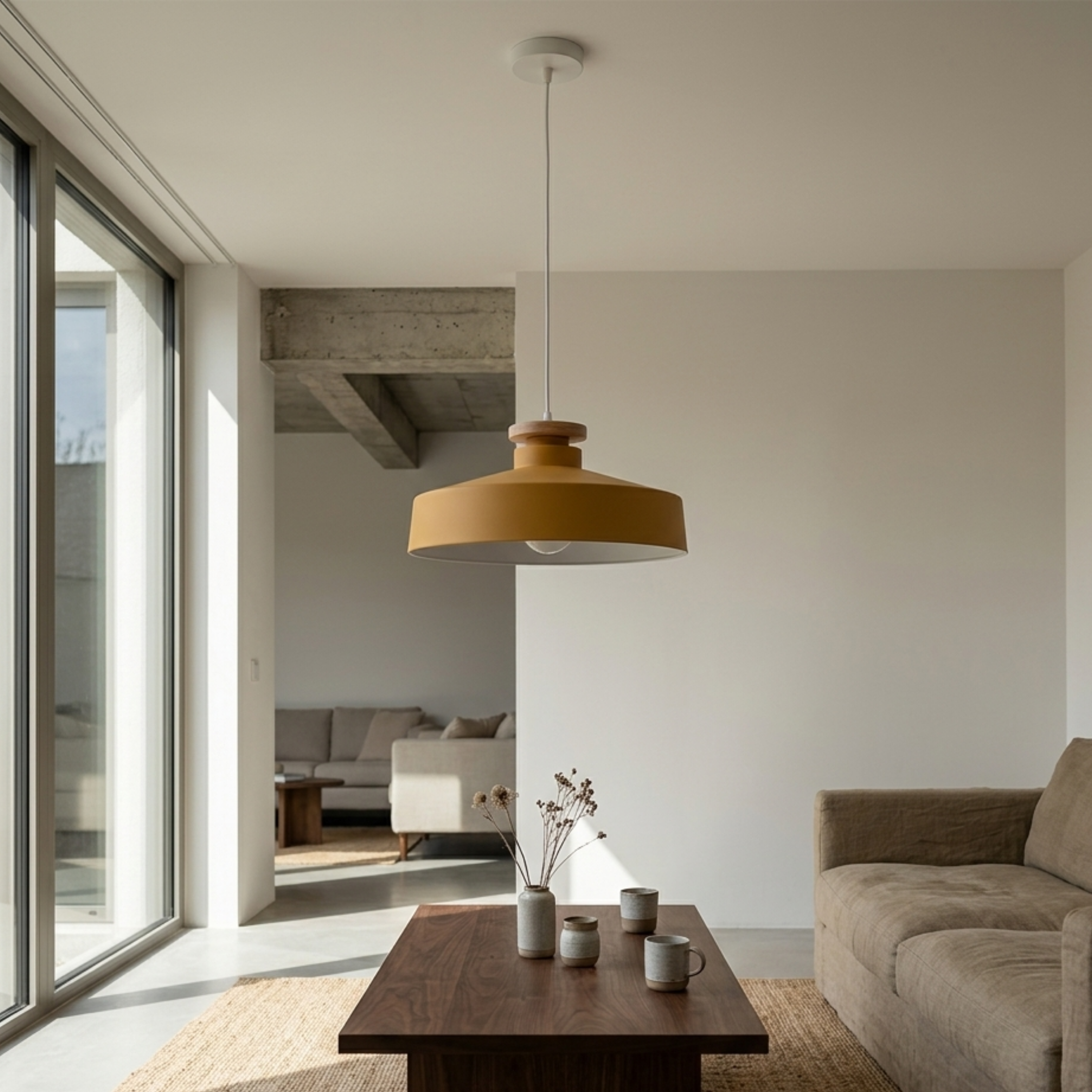 Scandinavian Wooden Pendant Light Natural Wood Ceiling Lamp for Living Room and Kitchen