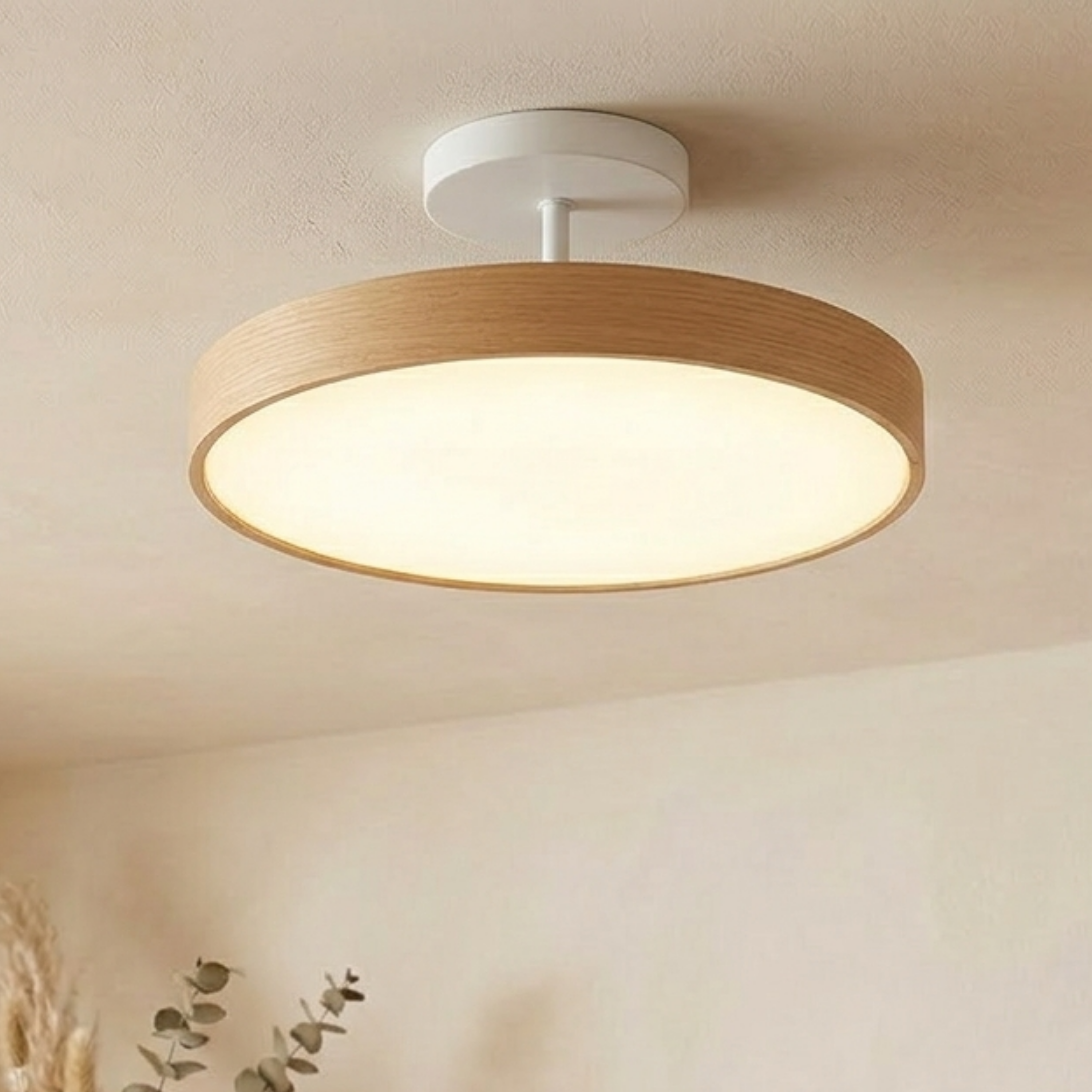 Wood Grain Round LED Ceiling Light