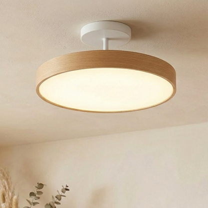Wood Grain Round LED Ceiling Light