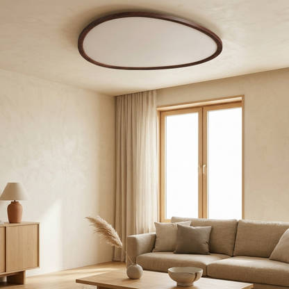 Brown Oval Acrylic LED Flush Mount Ceiling Light