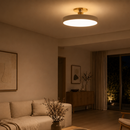 Round Nordic Semi-Flush Ceiling Light