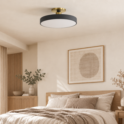 Round Nordic Semi-Flush Ceiling Light