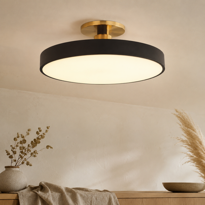 Round Nordic Semi-Flush Ceiling Light