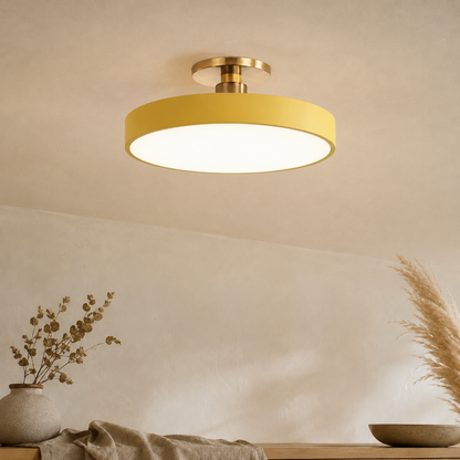 Round Nordic Semi-Flush Ceiling Light
