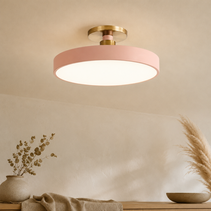 Round Nordic Semi-Flush Ceiling Light