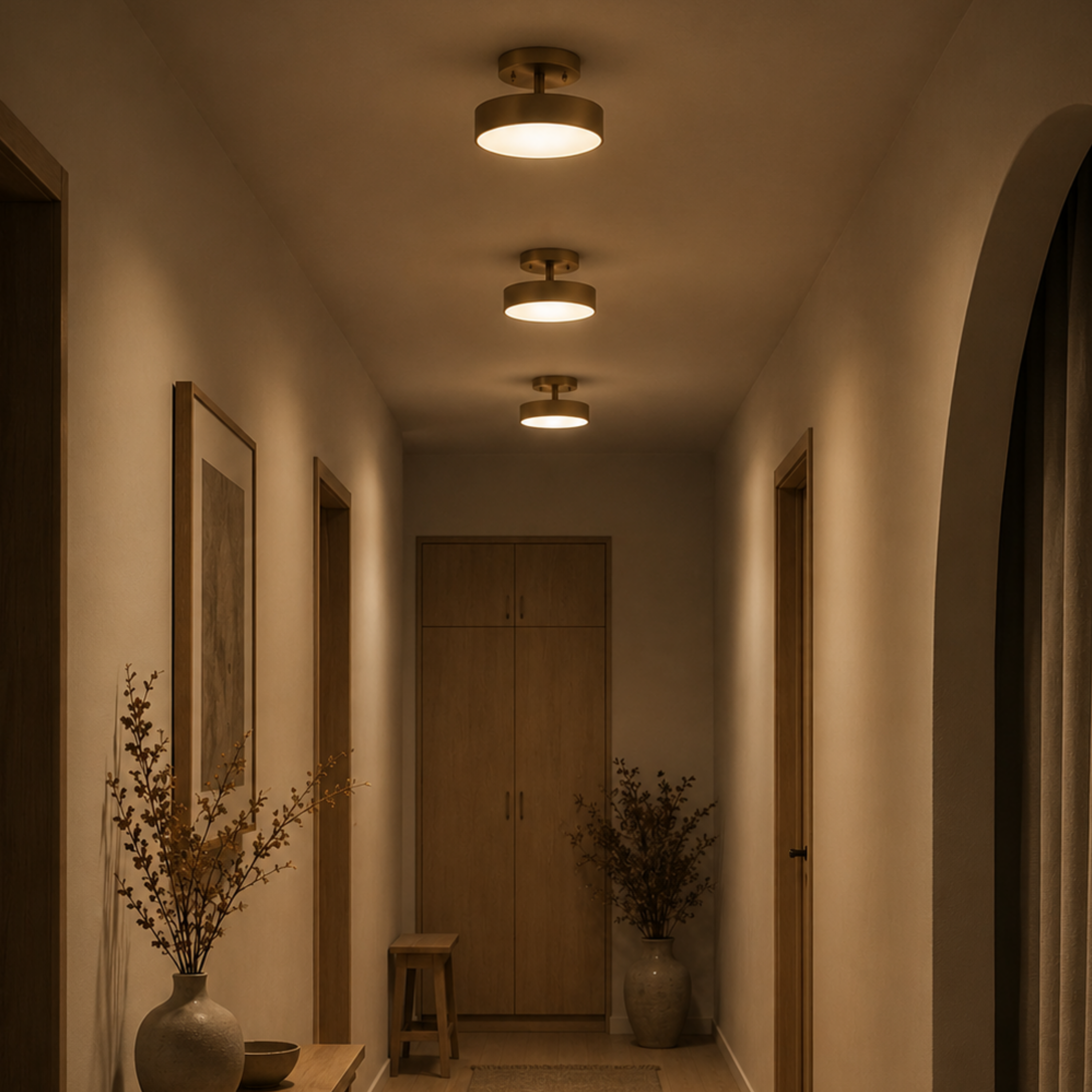 Modern Nordic Round Copper LED Ceiling Light