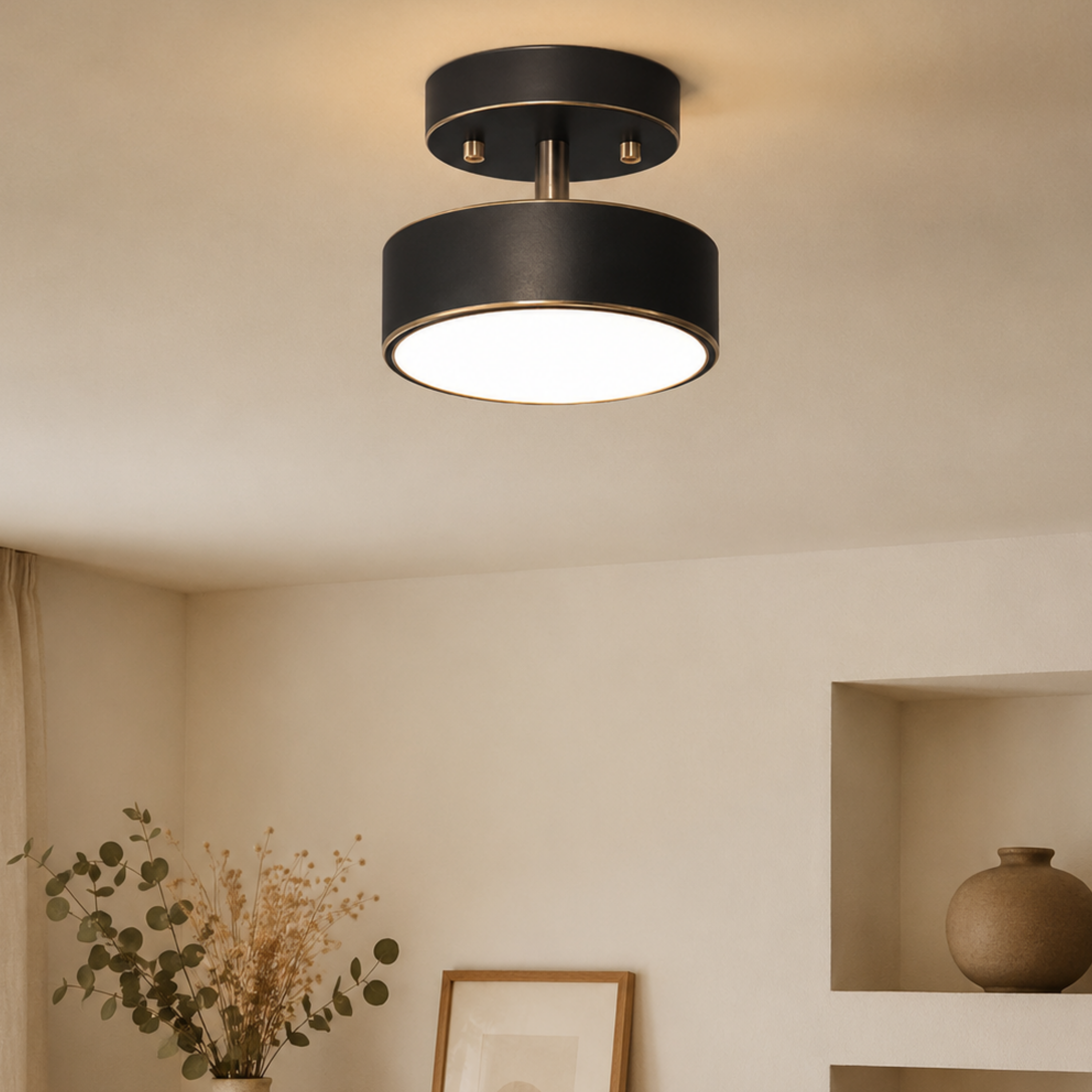Modern Nordic Round Copper LED Ceiling Light