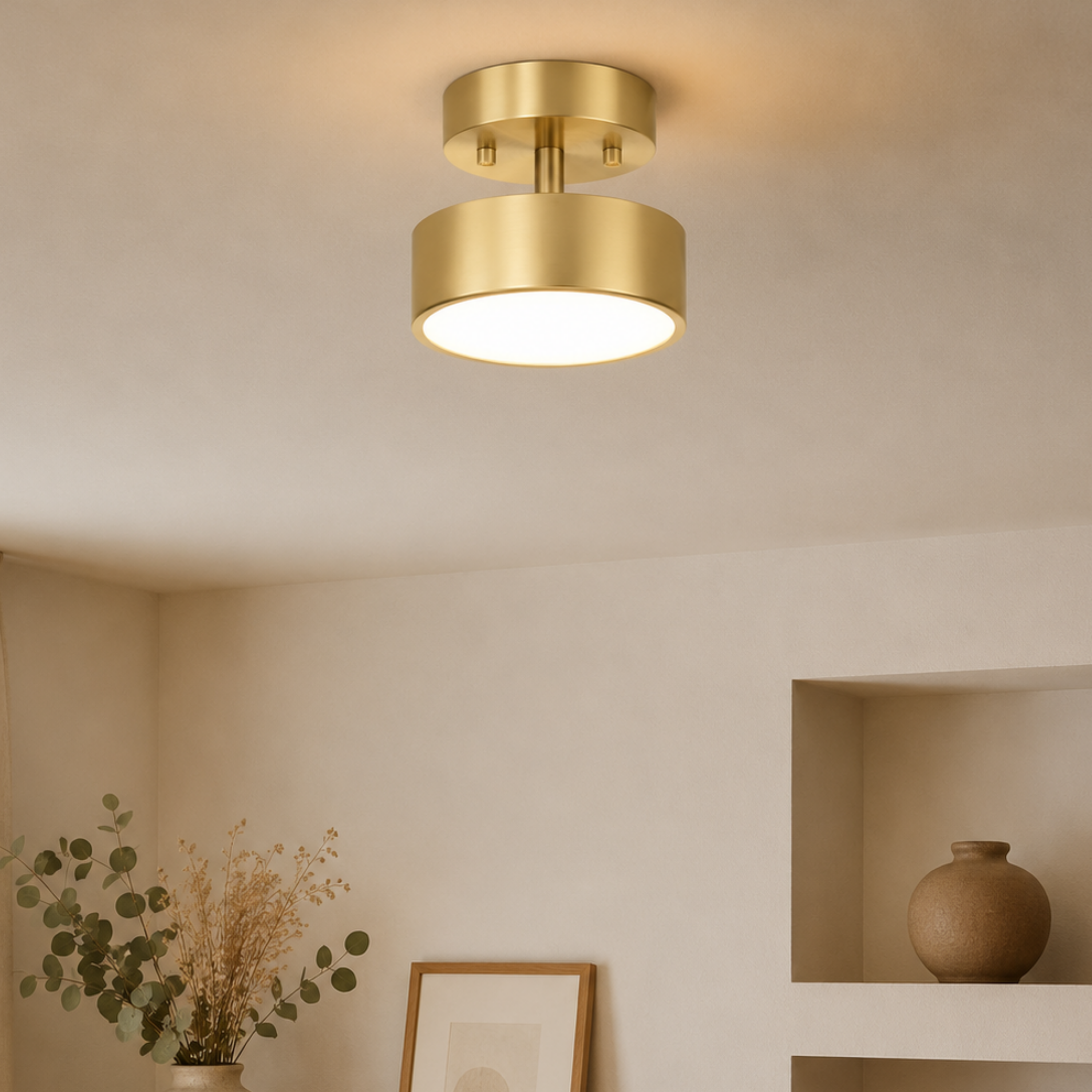 Modern Nordic Round Copper LED Ceiling Light