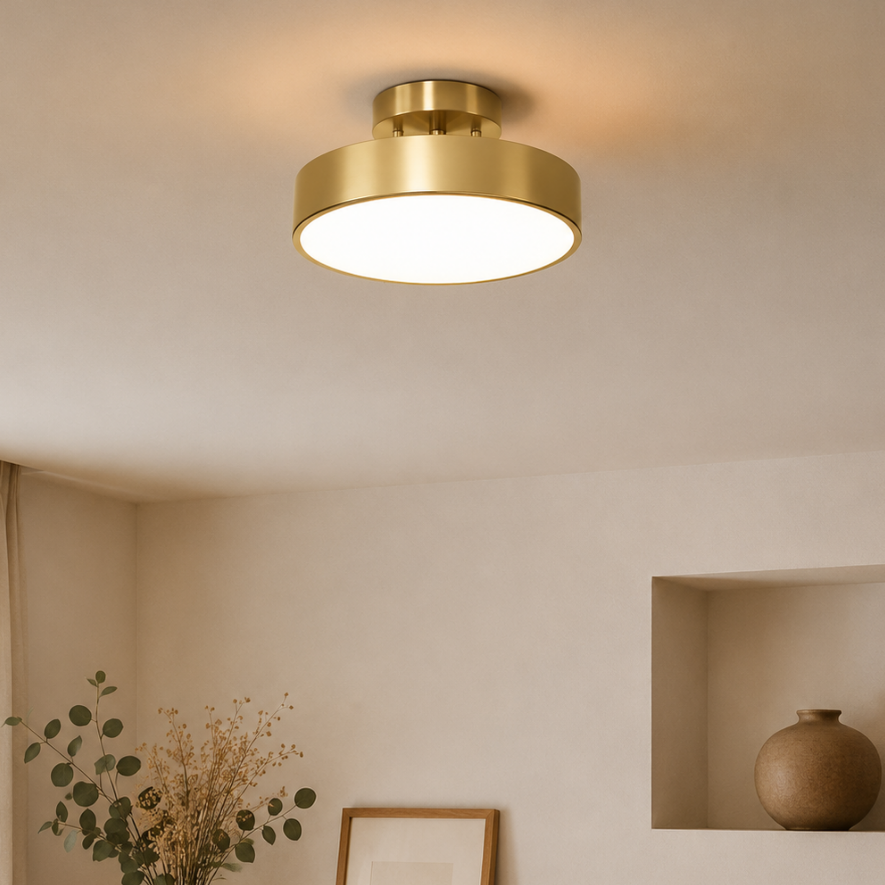 Modern Nordic Round Copper LED Ceiling Light