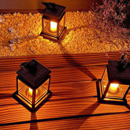 Vintage Solar Powered Outdoor Hanging Or Tabletop Lantern