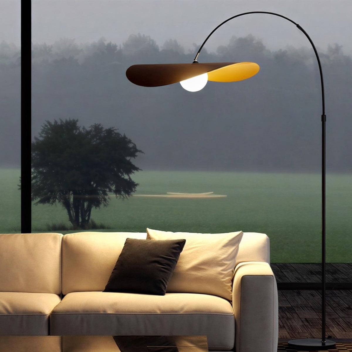 Wabi Sabi Arc Floor Lamp With Japanese Minimalist Aesthetics